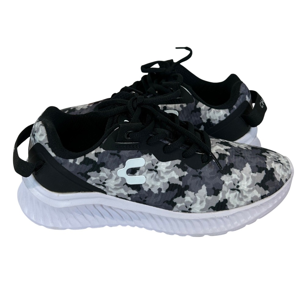 Charly Amorist Womens Shoes Size 7 Black Grey Camo Floral Sneakers New
